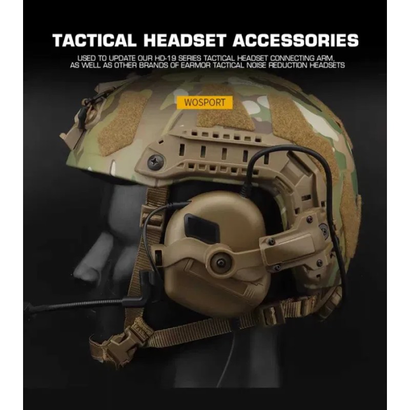 Універсальний адаптер для кріплення активної гарнітури на рейки шолома OPS Core Пісочний