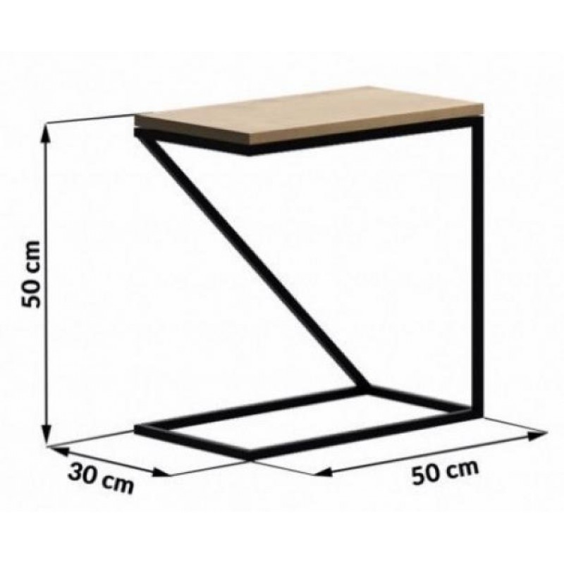 Приставний столик у стилі Loft NS-1505 530x500x300 мм Черный
