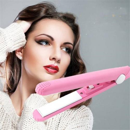 Випрямляч щипці Straightener Style Mini для укладання волосся та створення об'єму Рожевий в інтернет супермаркеті PbayMarket!