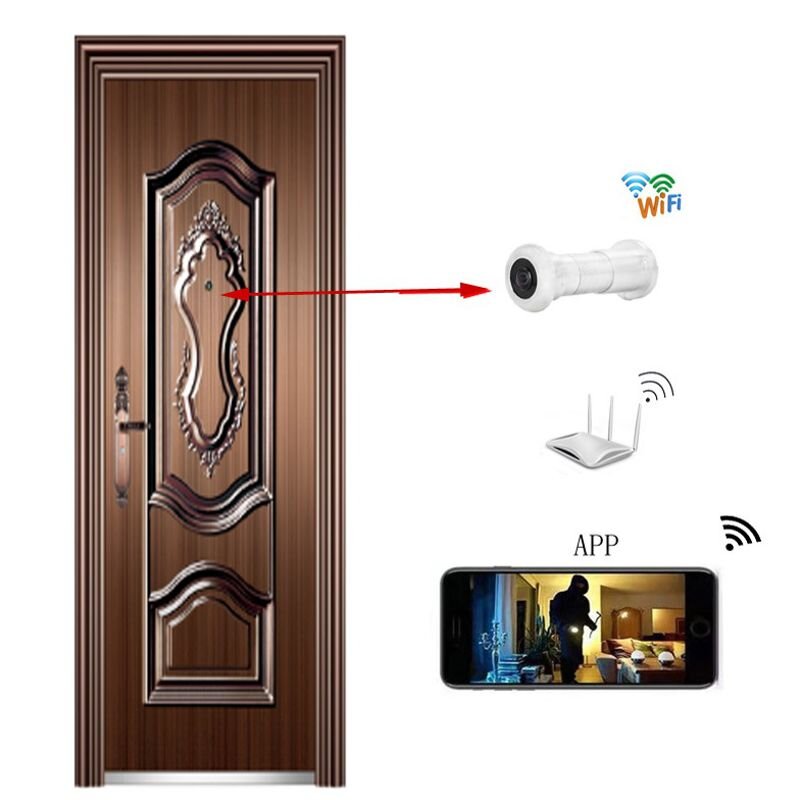 Відеоглазок wifi c датчиком руху, підсвічуванням і записом HQCam 405B, 2 Мп, сріблястий