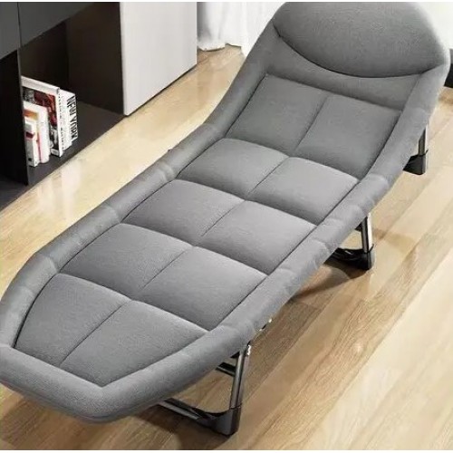 Розкладне ліжко No Brand Комбат Jet Folding-Bed крісло-лежак із подушкою та матрацом до 150 кг 180х60х30 см Сірий (2104618498)