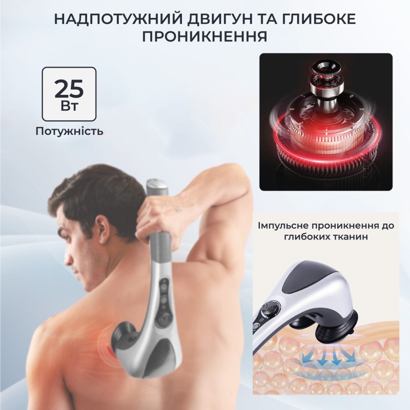 Ручний антицелюлітний масажер No Brand з 2 насадками