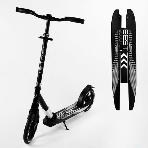 Самокат двоколісний складаний амортизатор Best Scooter PU колеса 100 кг Black (105587)