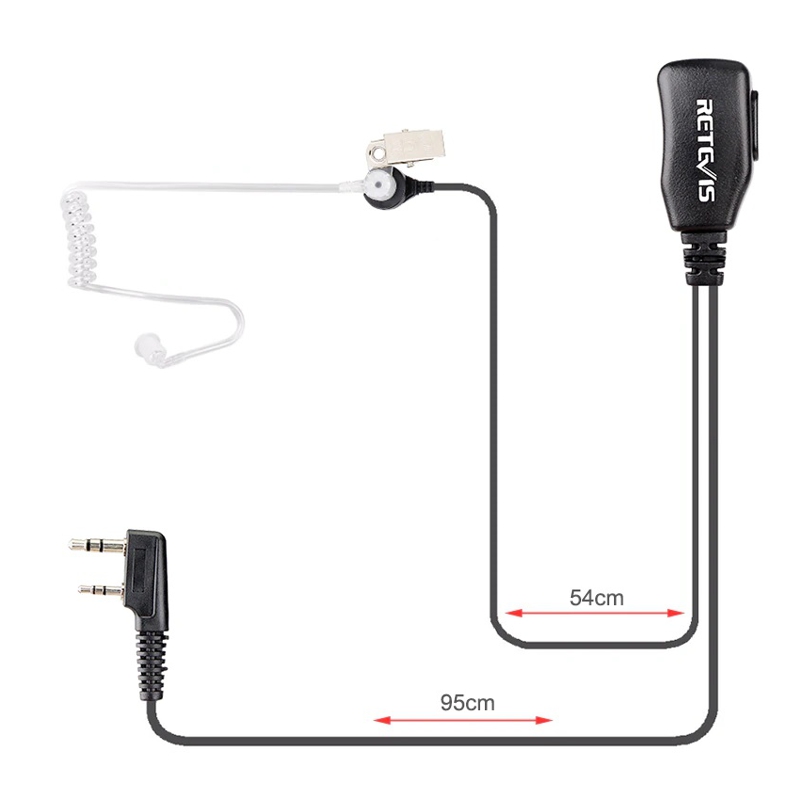 Провідна гарнітура з кнопкою PPМ Retevis EAK001 для рацій Retevis, Kenwood, Baofeng та інших