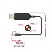 Підвищуючий USB перетворювач напруги Nectronix DC 5 в 9 В 0.8 А 5.5x2.1 мм Чорний (100924)