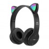 Навушники UKC Bluetooth з вушками та підсвічуванням Cat Miu Star P47 Чорні