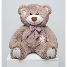 Плюшевий ведмедик Mister Medved з латками Бруно 100 см Капучіно (049)