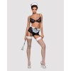 Еротичний костюм покоївки Obsessive Maidme set 5pcs L/XL, бюстгальтер, пояс з фартухом, панчохи, стр в інтернет супермаркеті PbayMarket!