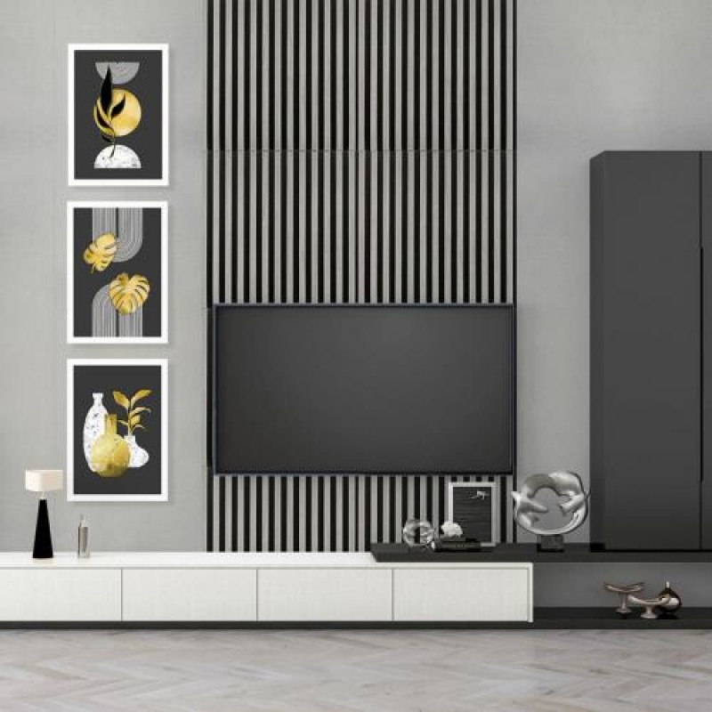 Панель-рейка Sticker Wall 665x665x5 мм Чорно-сірий (D) SW-00002532