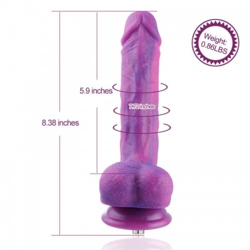 Фалоімітатор 8.2″ з вібрацією для секс-машин Hismith Purple Silicone Dildo with Vibe, KlicLok в інтернет супермаркеті PbayMarket!