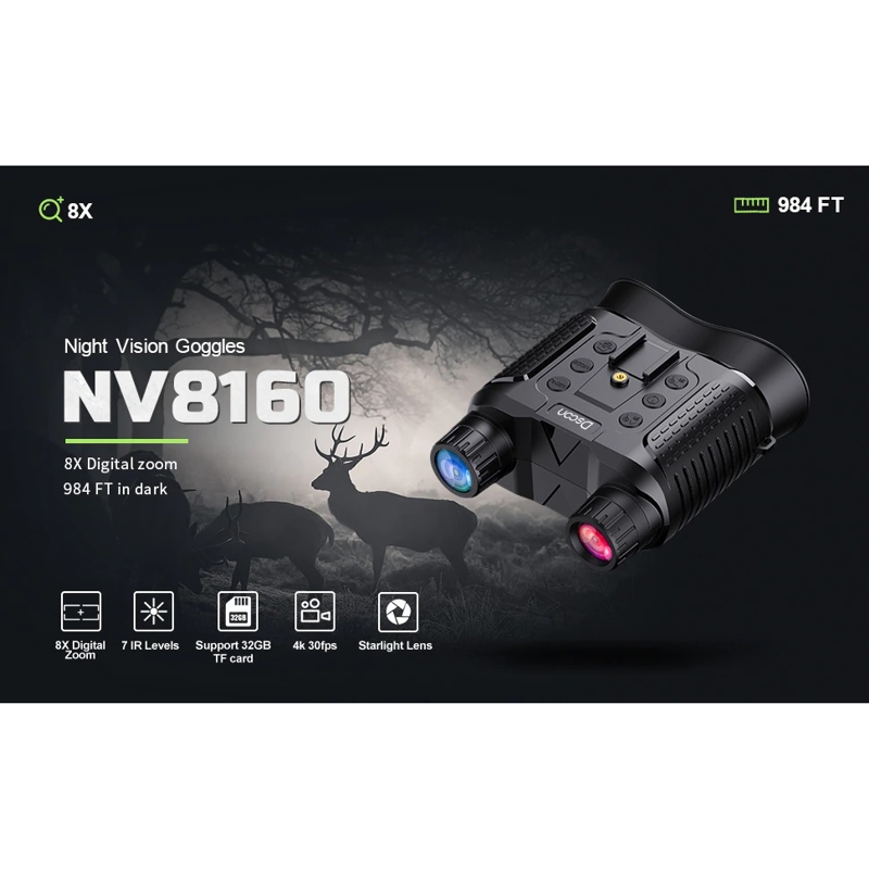 Окуляри нічного бачення ПНБ з відео/фото записом та кріпленням на голову Dsoon NV8160, на акумуляторі