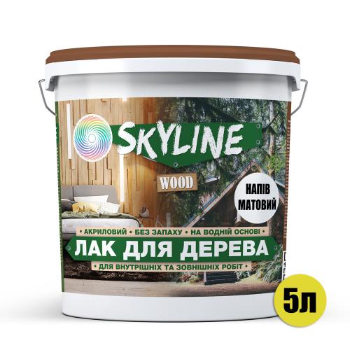 Лак для дерева акриловий Skyline Wood Прозорий Напівматовий 5л