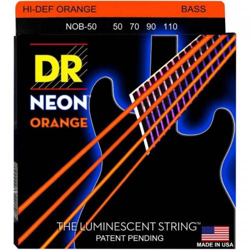 Струни для бас-гітари DR NOB-50 Hi-Def Neon Orange K3 Coated Heavy Bass 4 Strings 50/110 Струни для бас-гітари DR NOB-50 Hi-Def Neon Orange K3 Coated Heavy Bass 4 Strings 50/110