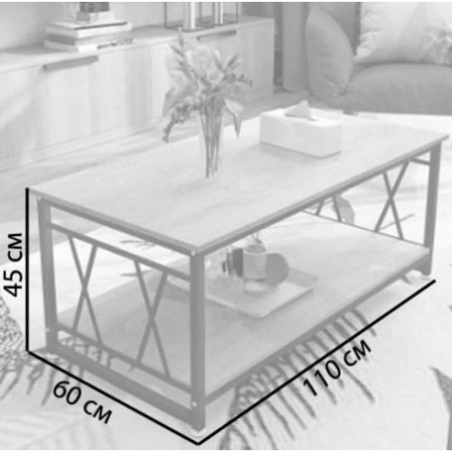 Журнальний столик GoodsMetall у стилі Лофт 1100х600х450 ЖС211 Журнальний столик GoodsMetall у стилі Лофт 1100х600х450 ЖС211