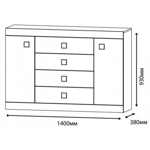 Комод для речей Еверест Соната 8 Венге + білий (Son-1)
