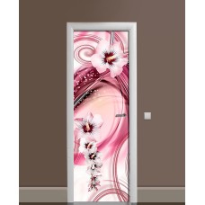 Наклейка на двері Zatarga «Багровий танець» 650х2000 мм вінілова 3Д наклейка декор самоклеюча