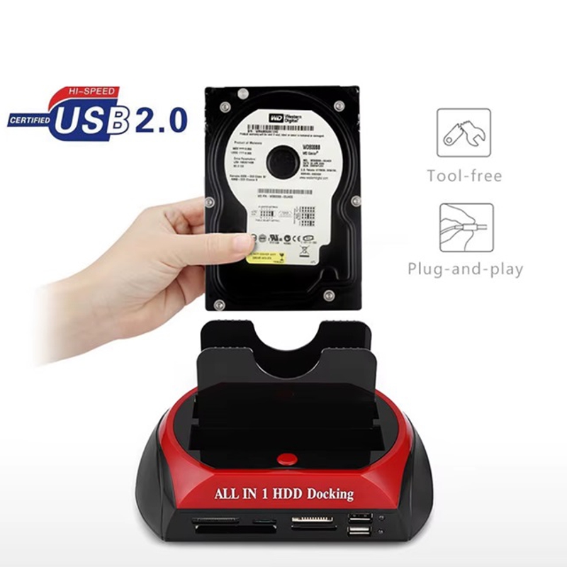 Док станція для HDD - зовнішня кишеня для жорстких дисків 2,5 - 3,5 дюйми з кардрідером Kkmoon 875