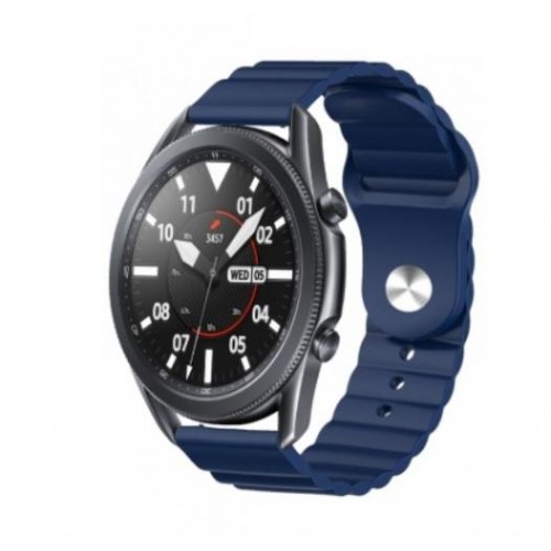 Ремінець BeWatch для Samsung Galaxy Watch 42 | 3 41 мм | Active | Active 2 силіконовий 20мм Wave Темно Синій (1010706) Ремінець BeWatch для Samsung Galaxy Watch 42 | 3 41 мм | Active | Active 2 силіконовий 20мм Wave Темно Синій (1010706)