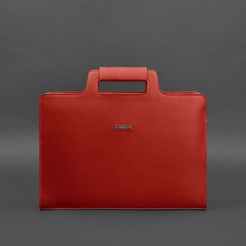 Жіноча шкіряна сумка для ноутбука і документів червона BlankNote