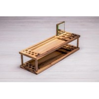 Дерев'яний  холдер для зберігання косметики із дзеркалом ecoWalnut 440x140x110 мм Дерев'яний  холдер для зберігання косметики із дзеркалом ecoWalnut 440x140x110 мм