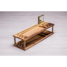 Дерев'яний  холдер для зберігання косметики із дзеркалом ecoWalnut 440x140x110 мм