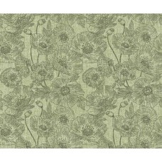 Шпалери на паперовій основі Шарм 168-03 Маки зелені (0,53х10м.)
