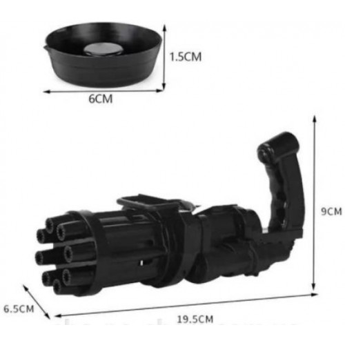 Дитячий пістолет Gatling для бульбашок Чорний Дитячий пістолет Gatling для бульбашок Чорний