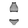 Білизна з відкритим доступом Passion MOONLIGHT SET L/XL black топ, стрінги в інтернет супермаркеті PbayMarket!