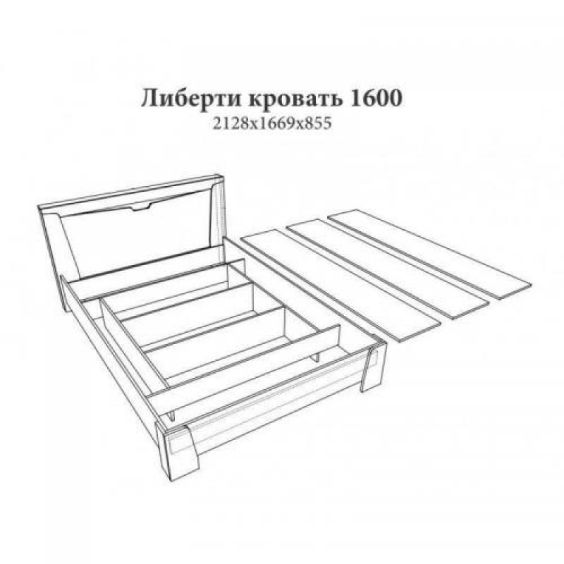 Ліжко двоспальне Еверест Ліберті-1600 Крафт білий