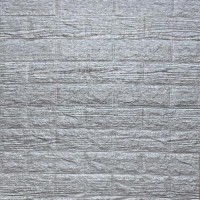 Самоклеюча декоративна 3D панель під цеглу сіра смужка 700x770x5мм (183) Sticker Wall