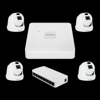 Комплект відеоспостереження на 4 камери GreenVision GV-IP-K-W96/4 3MP