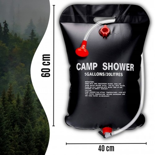 Туристичний кемпінговий похідний душ 20L Camp Shower (S126S black)