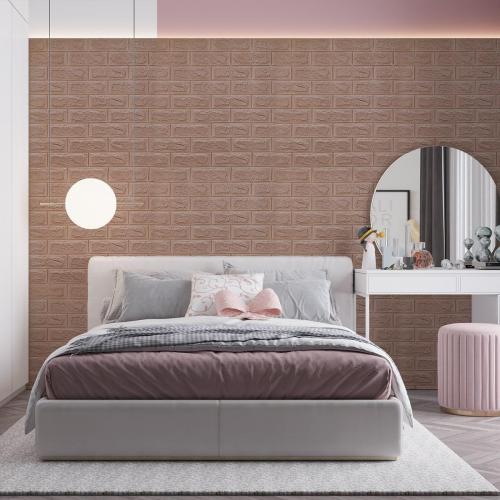 Самоклеюча стінова панель Sticker Wall 3D 700х770х7мм цегла кава з молоком (D) SW-00001800 Самоклеюча стінова панель Sticker Wall 3D 700х770х7мм цегла кава з молоком (D) SW-00001800