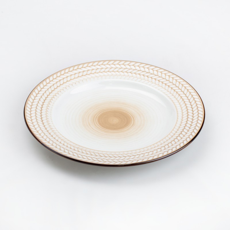 Тарілка десертна керамічна TS Kitchen 20,5 см у стилі ретро білий (HP23390)