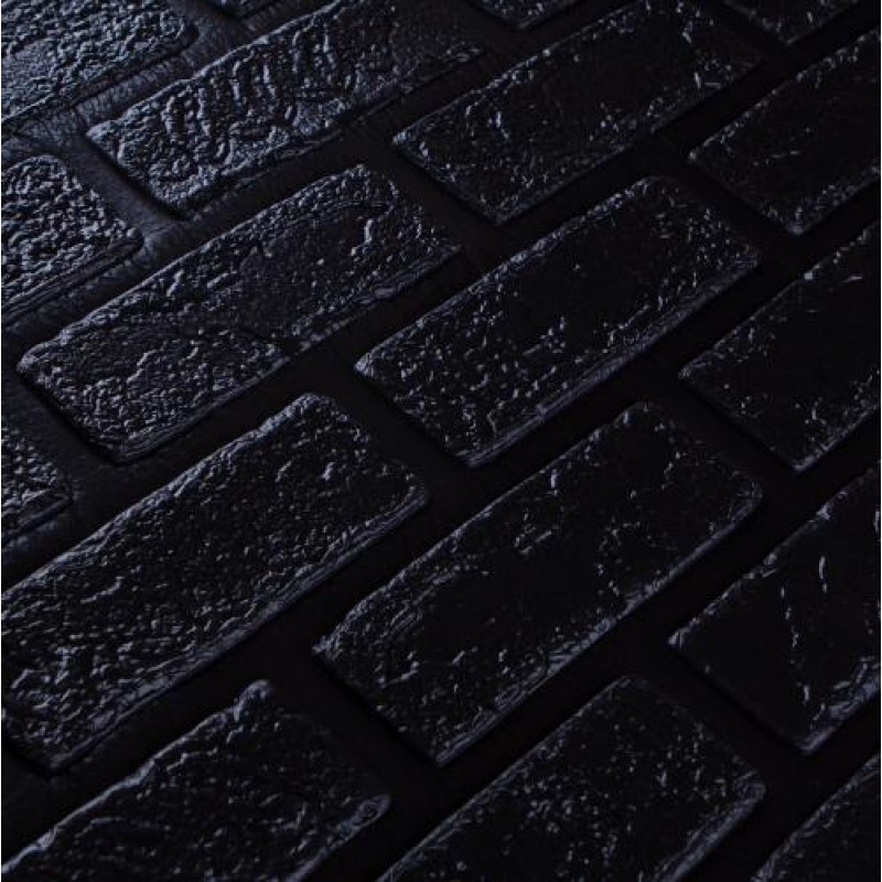 Самоклеюча декоративна 3D панель під цеглу деко графіт 3D Loft 700x700x5мм (6013-5)