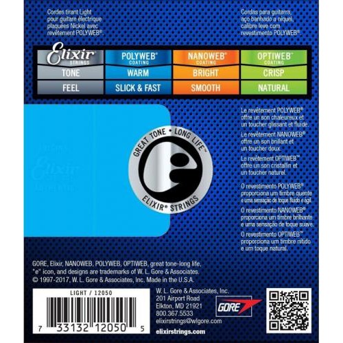 Струни для електрогітари 6 шт Elixir 12050 Polyweb Nickel Plated Steel Light 10/46 Струни для електрогітари 6 шт Elixir 12050 Polyweb Nickel Plated Steel Light 10/46