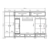 Стінка в вітальню Тиса Мебель Вітальня-8 Венге Білий 2050x520x3600 мм
