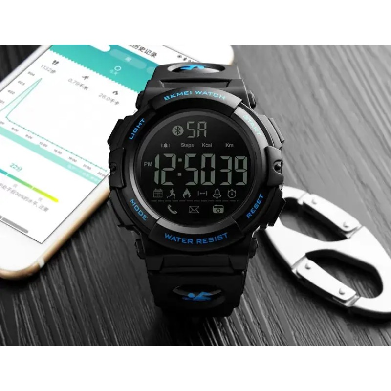 Чоловічий спортивний наручний годинник Skmei 1303 з крокоміром Чорний