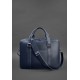 Шкіряна сумка для ноутбука і документів темно-синя BlankNote