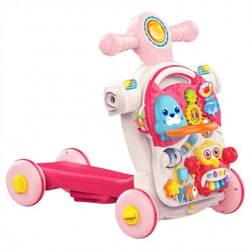 Дитячі ходунки-каталка Перші кроки 4 в 1 HUANGER HE0827 Pink музичні