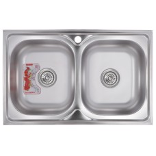 Мийка кухонна ZERIX Z8050D-08-180MD DOUBLE (micro decor) (ZM0613)