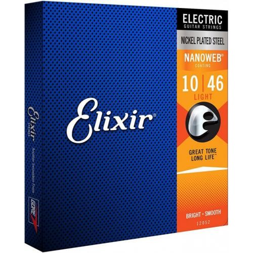 Струни для електрогітари 6 шт Elixir 12052 Nanoweb Nickel Plated Steel Light 10/46 Струни для електрогітари 6 шт Elixir 12052 Nanoweb Nickel Plated Steel Light 10/46