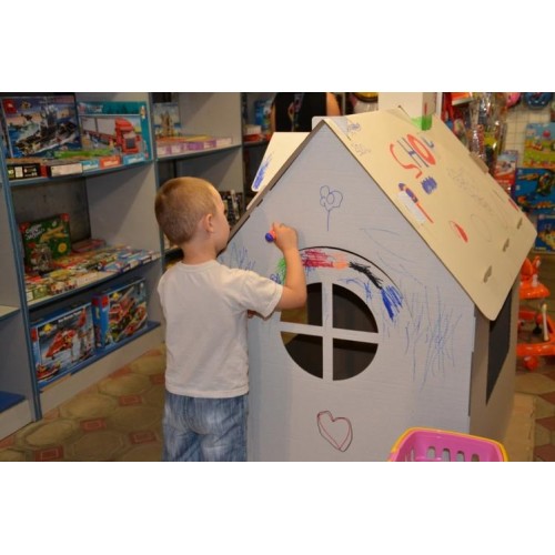 Картонний будиночок для ігор та малювання Бертик  Картонний будиночок для ігор та малювання Бертик