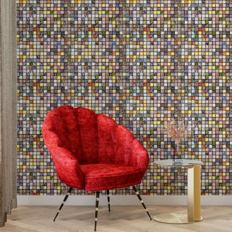 Самоклеюча алюмінієва плитка Sticker Wall 300х300х3 мм Різнокольоровий (SW-00001925)