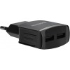 Мережевий зарядний пристрій Defender EPA-13 Black, 2xUSB, 5V/2.1A, package (83840) (6505075)