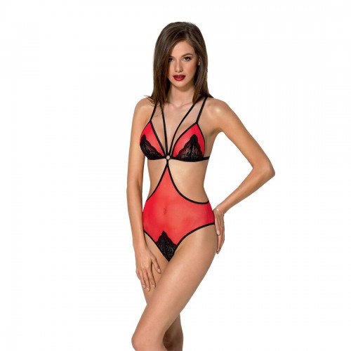 Напівпрозоре боді з мереживом Passion PEONIA BODY L/XL red в інтернет супермаркеті PbayMarket!