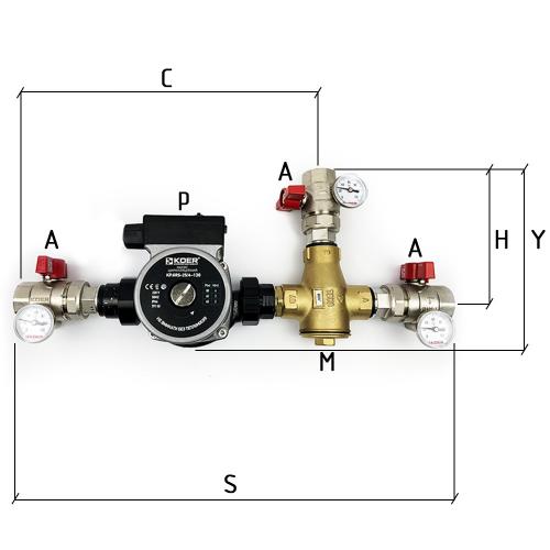 Термозмішувальний вузол Kvant Labaratory LADOMIX 25-40 65°C Dn25 (1