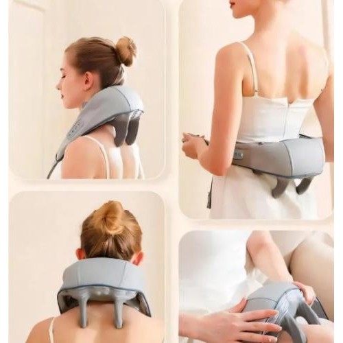 Масажер ударний для шиї та плечей No Brand Neck massager з ІЧ-підігрівом електричний на акумуляторі Сірий (2104618544) Масажер ударний для шиї та плечей No Brand Neck massager з ІЧ-підігрівом електричний на акумуляторі Сірий (2104618544)