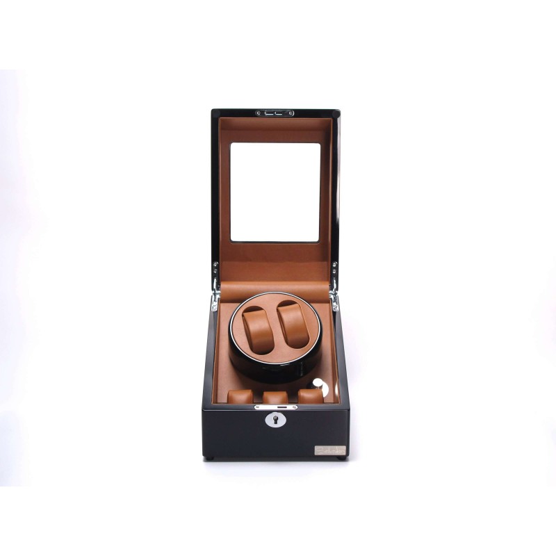 Шкатулка Salvadore для підзаводу 2 годинників 024/BBR/FC5 19x25x21,5 см Коричнево-чорний