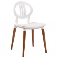 Стілець SDM пластиковий Турин пластик білий ніжки Бук Стілець SDM пластиковий Турин пластик білий ніжки Бук